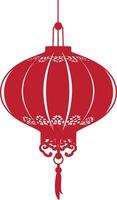 asian chinese traditional lantern red color only vector