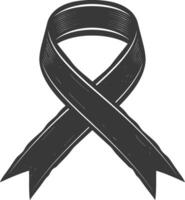 black ribbon a symbol of remembrance or mourning vector