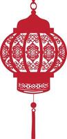 asian chinese traditional lantern red color only vector