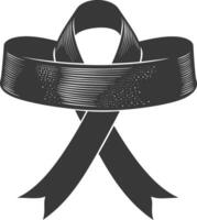 black ribbon a symbol of remembrance or mourning vector