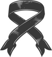 black ribbon a symbol of remembrance or mourning vector