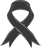 black ribbon a symbol of remembrance or mourning vector