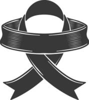 black ribbon a symbol of remembrance or mourning vector