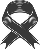 black ribbon a symbol of remembrance or mourning vector