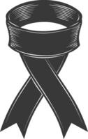 black ribbon a symbol of remembrance or mourning vector