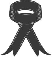 black ribbon a symbol of remembrance or mourning vector