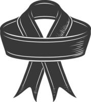 black ribbon a symbol of remembrance or mourning vector