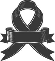 black ribbon a symbol of remembrance or mourning vector