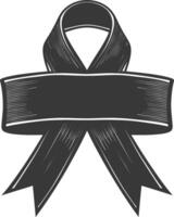 black ribbon a symbol of remembrance or mourning vector