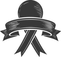 black ribbon a symbol of remembrance or mourning vector