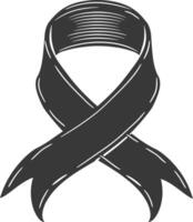 black ribbon a symbol of remembrance or mourning vector