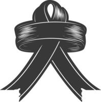 black ribbon a symbol of remembrance or mourning vector