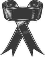 black ribbon a symbol of remembrance or mourning vector