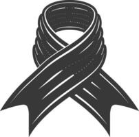 black ribbon a symbol of remembrance or mourning vector