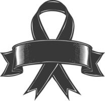 black ribbon a symbol of remembrance or mourning vector