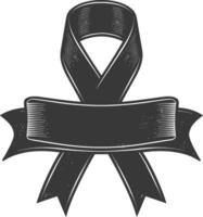 black ribbon a symbol of remembrance or mourning vector