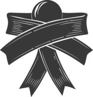 black ribbon a symbol of remembrance or mourning vector