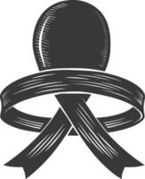 black ribbon a symbol of remembrance or mourning vector