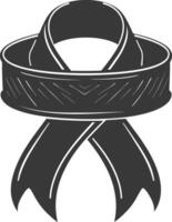 black ribbon a symbol of remembrance or mourning vector