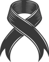 black ribbon a symbol of remembrance or mourning vector