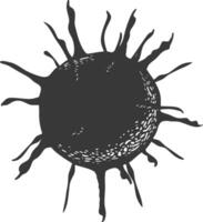 silueta virus negro color solamente lleno cuerpo vector