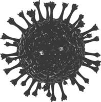 silueta virus negro color solamente lleno cuerpo vector