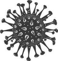 silueta virus negro color solamente lleno cuerpo vector