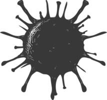 silueta virus negro color solamente lleno cuerpo vector