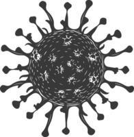 silueta virus negro color solamente lleno cuerpo vector