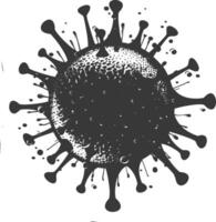 silueta virus negro color solamente lleno cuerpo vector