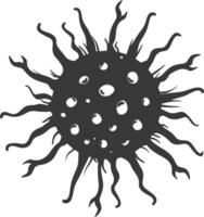 silueta virus negro color solamente lleno cuerpo vector