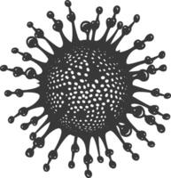 silueta virus negro color solamente lleno cuerpo vector