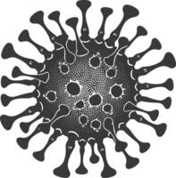 silueta virus negro color solamente lleno cuerpo vector