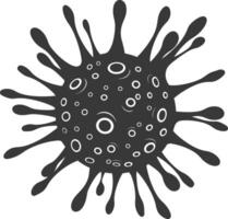 silueta virus negro color solamente lleno cuerpo vector