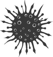 silueta virus negro color solamente lleno cuerpo vector