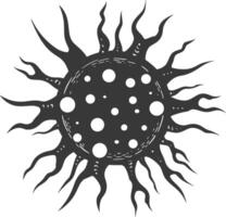 silueta virus negro color solamente lleno cuerpo vector