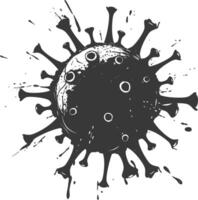 silueta virus negro color solamente lleno cuerpo vector