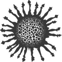 silueta virus negro color solamente lleno cuerpo vector