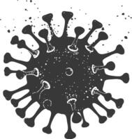 silueta virus negro color solamente lleno cuerpo vector