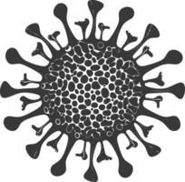 silueta virus negro color solamente lleno cuerpo vector