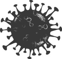 silueta virus negro color solamente lleno cuerpo vector