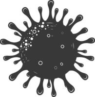 silueta virus negro color solamente lleno cuerpo vector