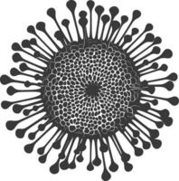 silueta virus negro color solamente lleno cuerpo vector