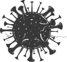 silueta virus negro color solamente lleno cuerpo vector