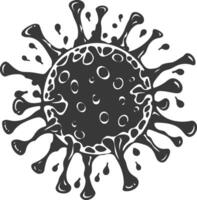 silueta virus negro color solamente lleno cuerpo vector