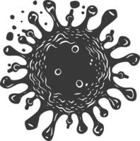 silueta virus negro color solamente lleno cuerpo vector