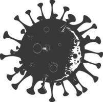 silueta virus negro color solamente lleno cuerpo vector