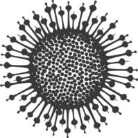 silueta virus negro color solamente lleno cuerpo vector