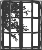 silueta ventana negro color solamente lleno vector