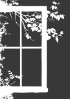 Silhouette window black color only full vector